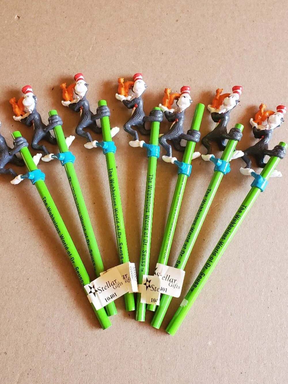 Cat In The Hat Wubbulous World of Dr. Seuss Pencil Topper PVC figure Lot of 7